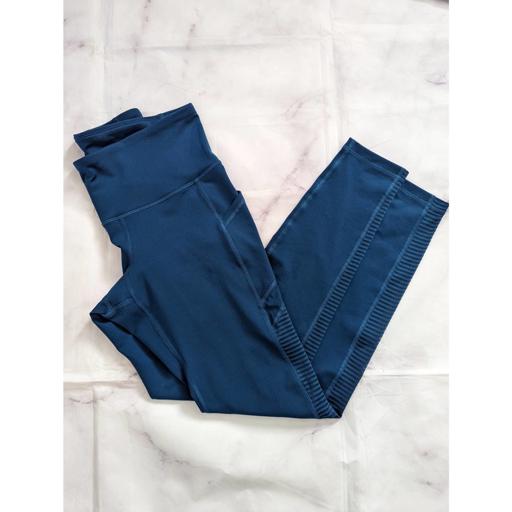 OLD NAVY active teal blue pocketed athletic leggings MP